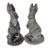 Composition Stone Garden Rabbit Sculptures With Weathered Patina, Pair For Sale
