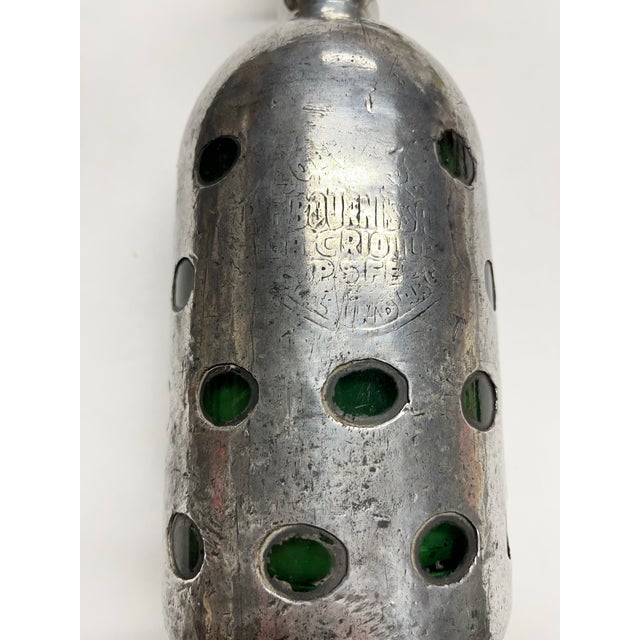 Metal Vintage Argentine Silver Glass Soda Siphon Bottle For Sale - Image 7 of 10