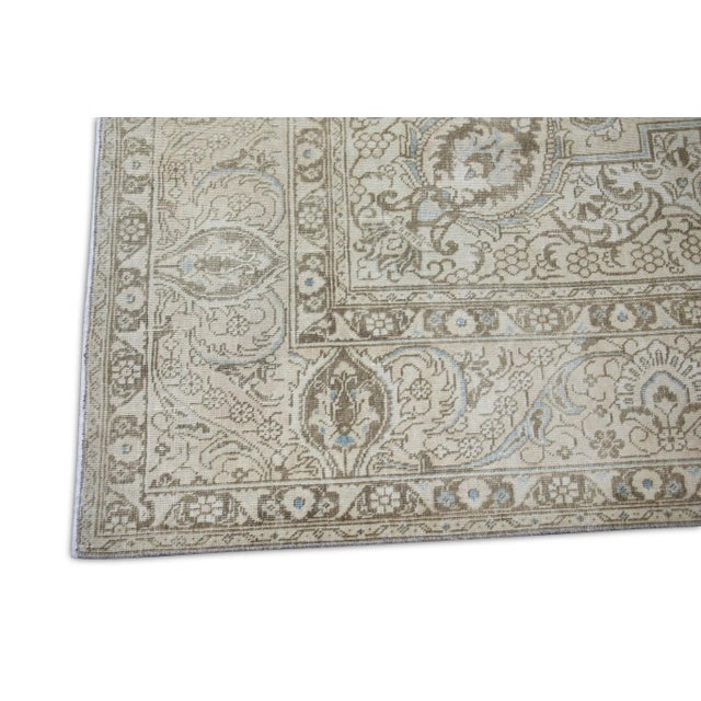 Rustic 1960s Brown Vintage Turkish Rug 9'7" X 13'1" For Sale - Image 3 of 7