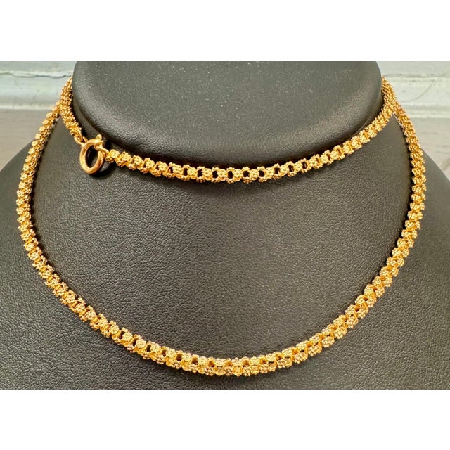 Early 21st Century Vintage 18 Karat solid Yellow Gold 30 Gm, Link Chain, 3.6 mm Necklace, 28 " Long For Sale - Image 5 of 18