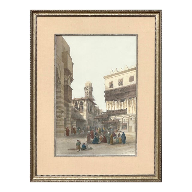 David Roberts Hand-Colored Egypt Lithograph – Bazaar of the Coppersmiths, Cairo – 19th Century For Sale