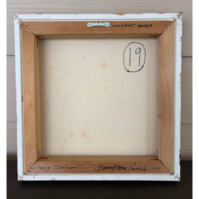 David Mac Innes “Orange Dominant” Construct Series 2003 #19 Abstract Original Painting on Canvas For Sale In Charleston - Image 6 of 9