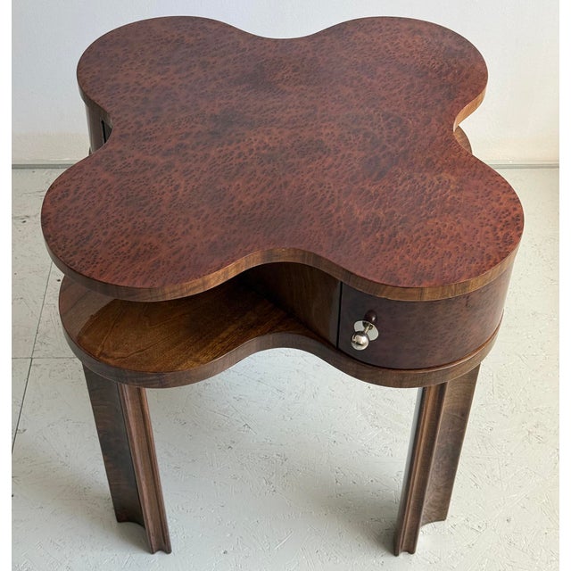 Art-Deco Walnut Coffee Table with Drawers, 1930s For Sale - Image 4 of 11