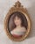 Brown 19th C Porcelain Miniature Portrait Young Woman W Dark Hair Signed Sherl For Sale - Image 8 of 12