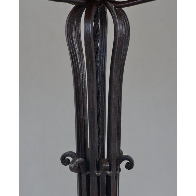 Burnt Orange French Art Deco Table Lamp by Daum Freres 1920s France For Sale - Image 8 of 13
