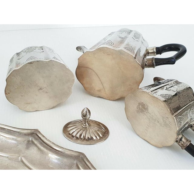 Vintage Coffee Service in Silver-Plated Metal, 1930s-1940s, Set of 3 For Sale - Image 6 of 10