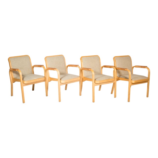 1960s Alvar Aalto 'E45' Dining Chairs for Icf - Set of 4 For Sale