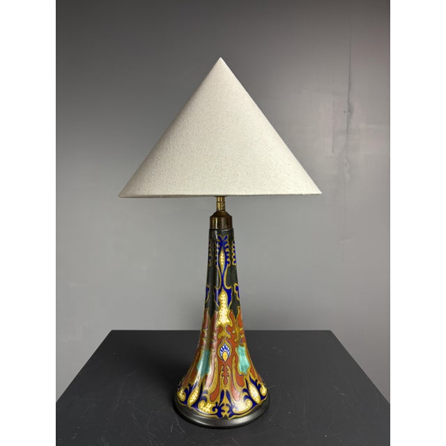 Art Nouveau Dutch Ceramic Plazuid Gouda Pottery Table Lamp, 1920s For Sale - Image 14 of 18