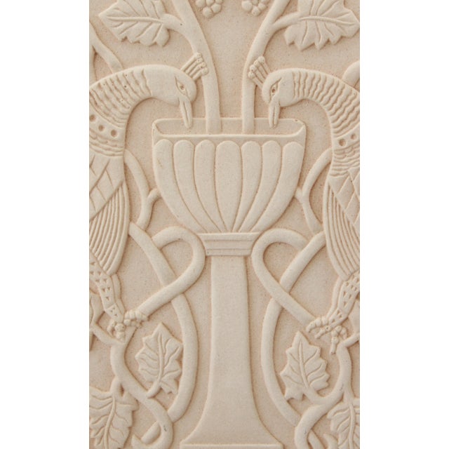 Figurative Sculpturally Carved Art Nouveau Wall Relief/ Peacock Birds For Sale - Image 3 of 5
