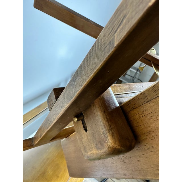 Wood Walnut Easel with Swan Neck Decoration, 1970s For Sale - Image 7 of 15