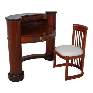 Century Empire Biedermeier Style Desk W. Chair For Sale