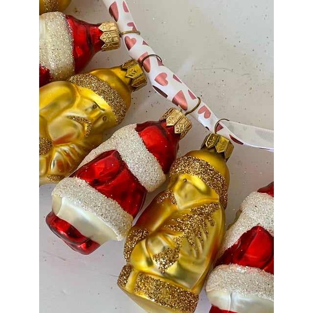 Shabby Chic 25 Cute Santa’s Holiday Figurines Vintage European Blown Glass For Sale - Image 3 of 5