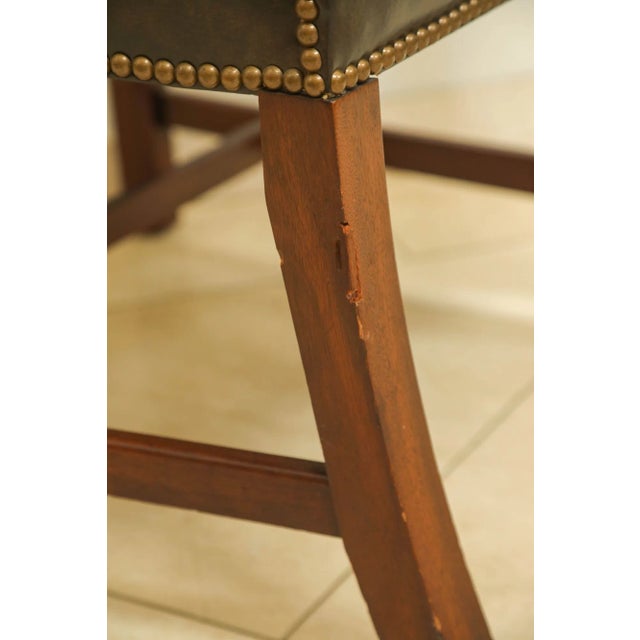 Vintage Kindel Armchair With Worn Distressed Black Leather For Sale - Image 9 of 12