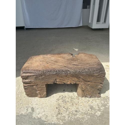 Small Stool in Organic Teak For Sale - Image 14 of 18