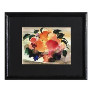 Fruit Basket, Erik Freyman Watercolor on Paper, Signed in Pencil