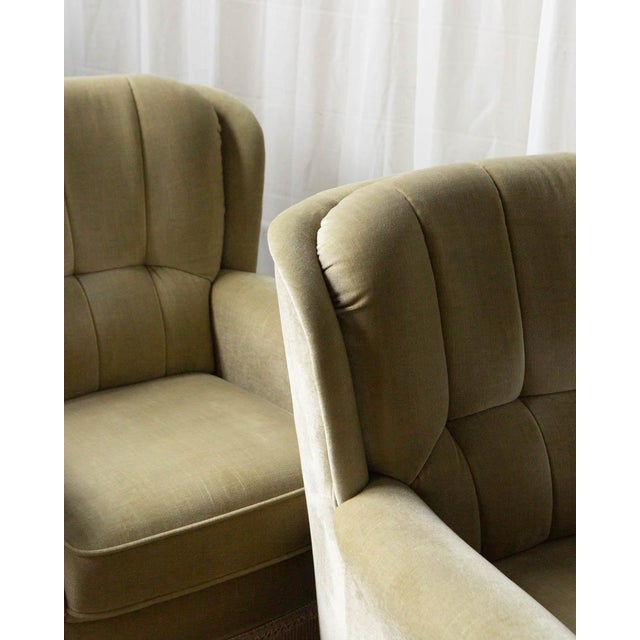 Pair of Danish Mid-Century Velour Lounge Chairs, 1970s For Sale - Image 13 of 13