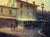 Aosta Village by Christopher Clark | Oil and Acrylic on Wood Panel Depiction of a village street scene For Sale