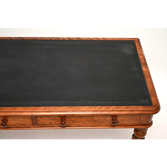 Antique Victorian Satin Wood Writing Table by Maple and Co, 1840 For Sale - Image 6 of 11