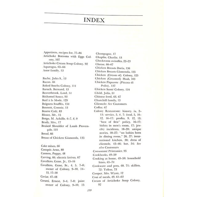 "The Colony Cookbook" 1972 Calvallero, Gene and James, Ted For Sale - Image 11 of 12