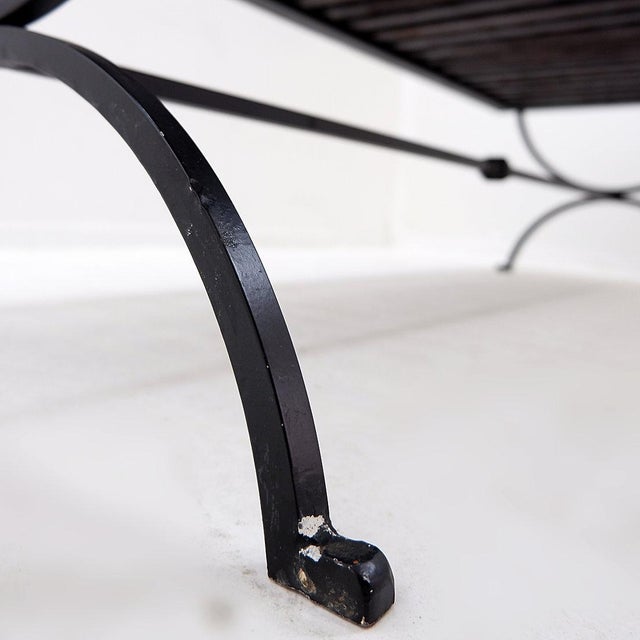 Coffee Table in Openwork Wood with Wrought Iron Legs For Sale - Image 12 of 16