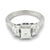Contemporary Vintage Gia Diamond Platinum Three Stone Engagement Ring, Size 8 For Sale - Image 3 of 7