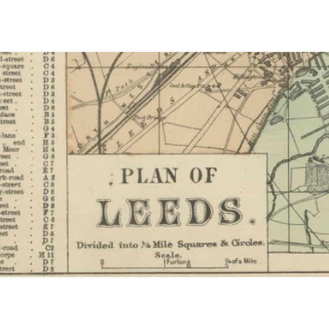 Black Large Victorian City Map of Leeds by G. Bacon, 1885 For Sale - Image 8 of 12