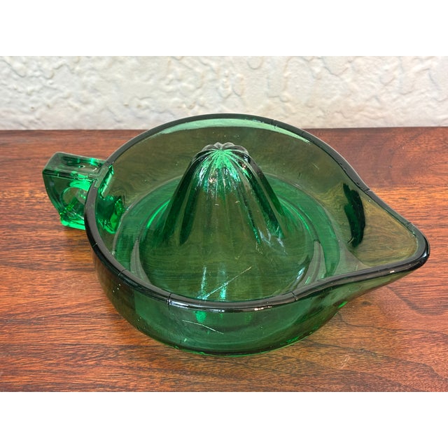 Mid 20th Century Midcentury Dark Green Glass Juicer For Sale - Image 5 of 9