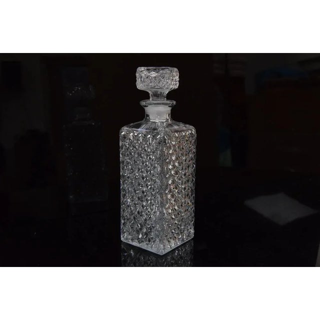 Vintage Crystal Glass Liqueur Decanter, 1950s. For Sale - Image 3 of 9
