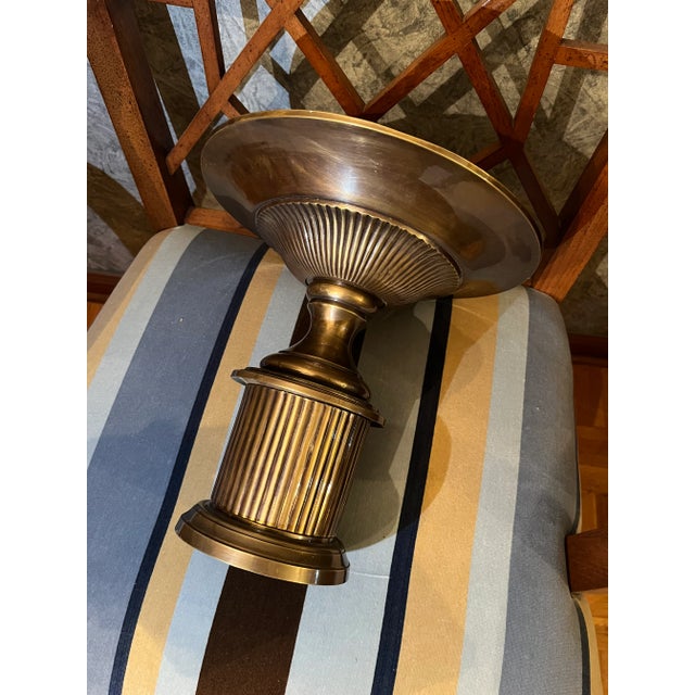 Mid 20th Century Pair of Bronze Neoclassical Fluted Tazzas - Mid Century For Sale - Image 5 of 9