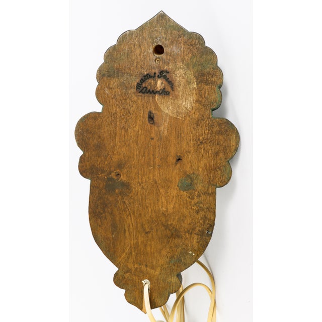 Mid 20th Century Swedish Carved Wood Wall Sconce by Matts in Taserud, Folk Art For Sale - Image 5 of 7