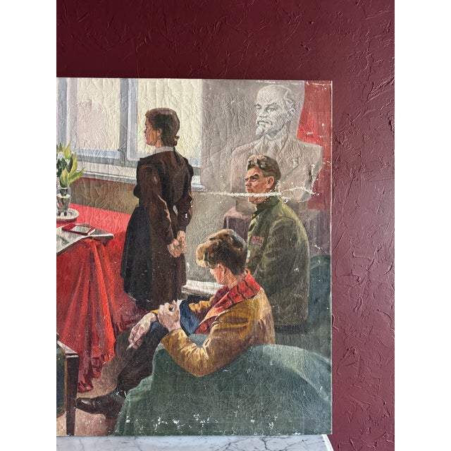 1960’s Social Realism Soviet Large Scale Painting For Sale - Image 9 of 10