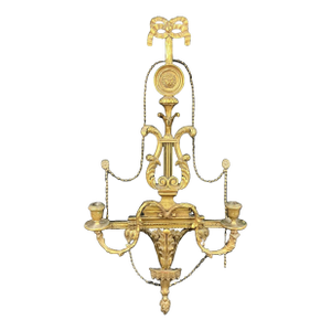 English Adams Style Giltwood Girandole Wall Sconce