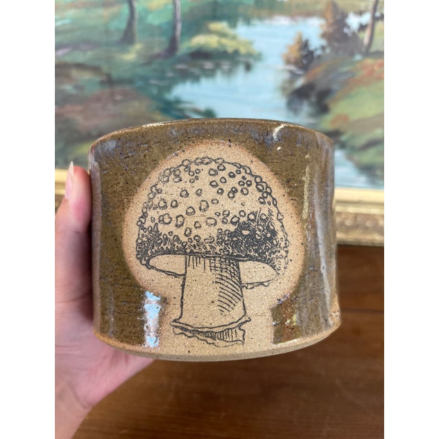 Illustration Handmade PNW Wheel-Thrown Signed Planter With Dish. For Sale - Image 3 of 10
