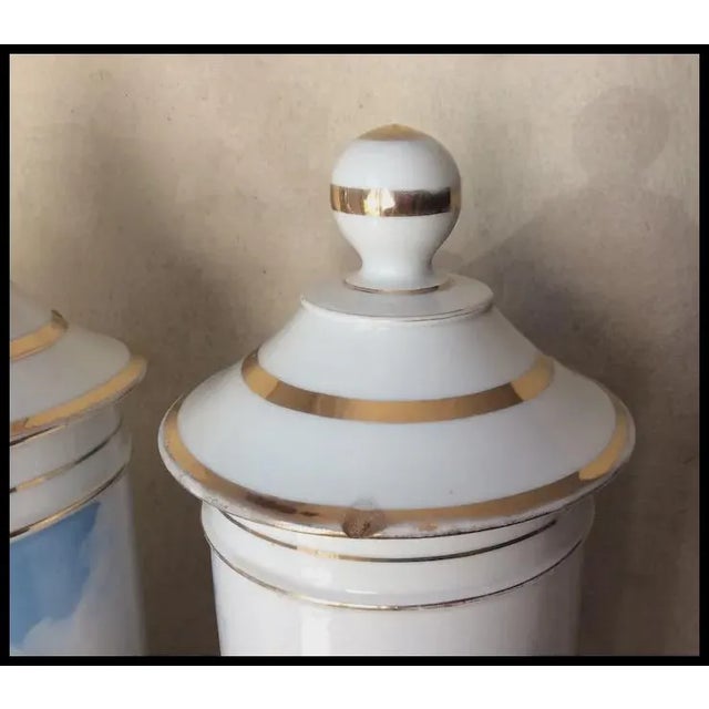 Antique 19thC French Apothecary, Drug Store Jars, Hand Painted For Sale - Image 9 of 13