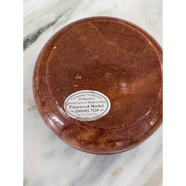 Ducceschi Made in Italy Volterra Alabaster Trinket Jar / Jewlery Box For Sale - Image 9 of 12