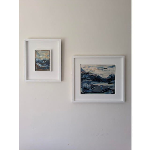 Contemporary Contemporary 'To Gaze Upon Beauty' Mini Abstract Seascape Acrylic Painting by British Artist Frances Daws, Framed For Sale - Image 3 of 6