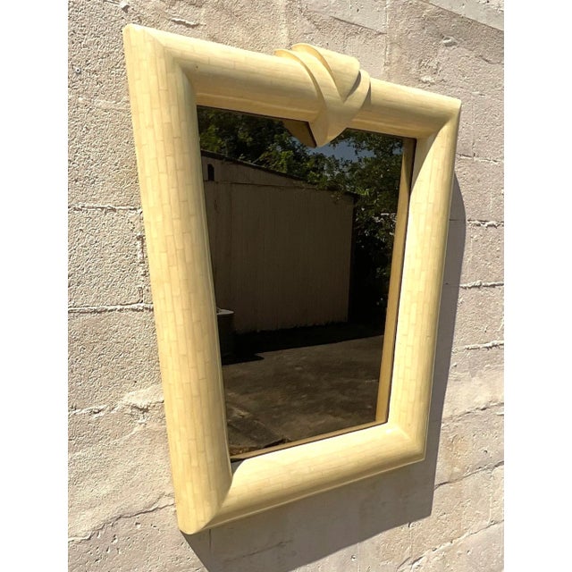 Vintage Contemporary Tessellated Bone Mirror For Sale In West Palm - Image 6 of 11