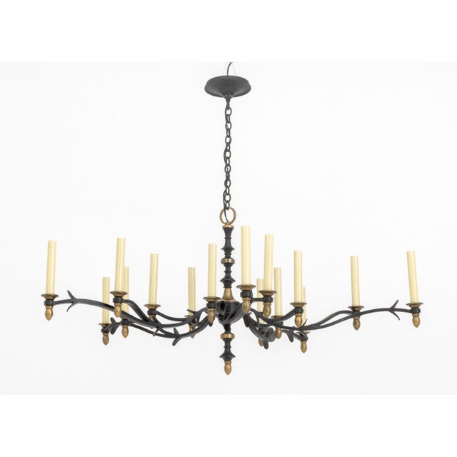 Visual Comfort Thomas O'Brien Baroque Style Iron Chandelier For Sale - Image 4 of 9