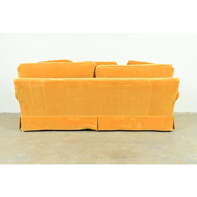 Baker Furniture Contemporary Yellow Velvet Upholstered Sofa For Sale - Image 11 of 12