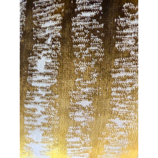 2020s Hand Dyed Gold Velvet Ikat Design Pillow With New Insert For Sale - Image 5 of 8