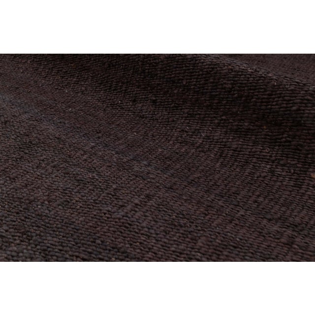 Brown Solid Handwoven Premium Natural Jute Yarn Flatweave Rug 9x12 Ft. For Sale - Image 9 of 12