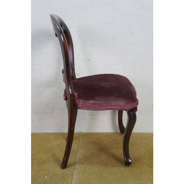 Late 19th Century Antique Victorian Mahogany Balloon Back Child Doll Salesman Sample Parlor Chair For Sale - Image 5 of 14
