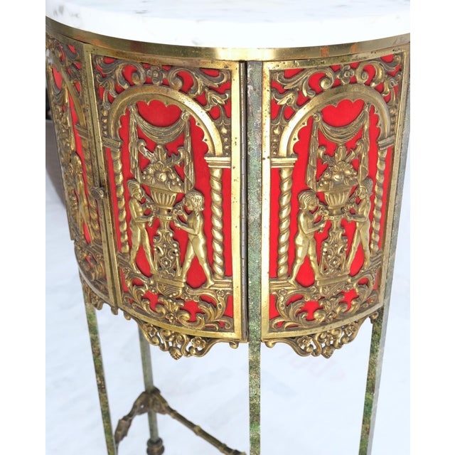 Demi Lune Bronze Ornaments Mount Decorated Petit Console Table w/ Chair Mint For Sale - Image 13 of 18