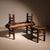 Vintage Rustic Bench with Stool and Coffee Table in Elm, 1980s, Set of 3 For Sale - Image 4 of 15
