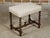 Barley Twist English 19th Oak Stool with Cross Stretcher and Custom Upholstery For Sale - Image 10 of 11