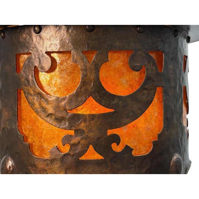 1910s Arts and Crafts Mission Style Flush Mount With Mica Panels For Sale - Image 4 of 7