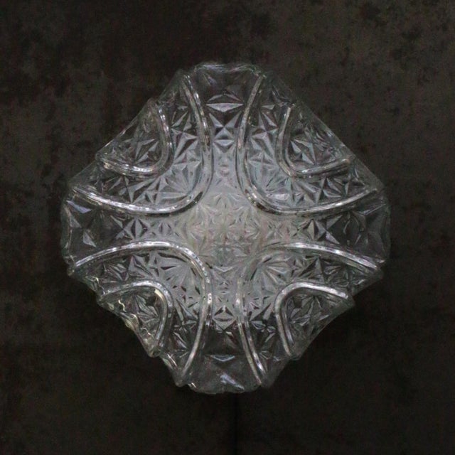 1960s Mid-Century Square Clear Glass Sconce Flush Mount For Sale - Image 5 of 7