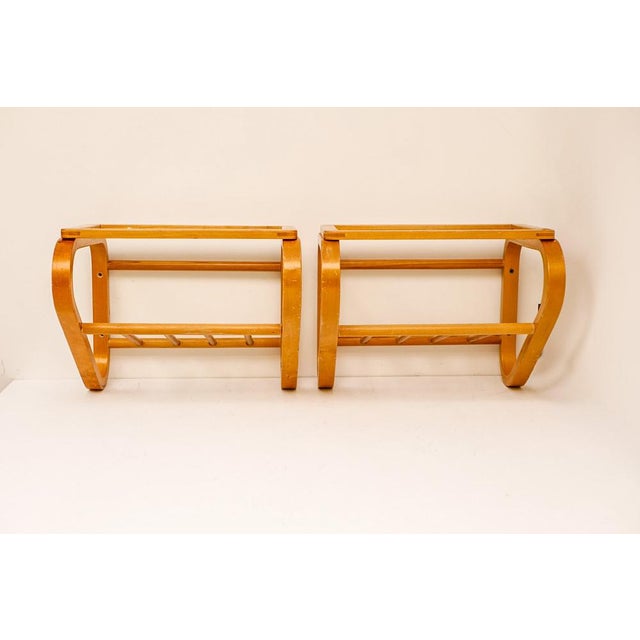 Scandinavian Bentwood and Glass Bedside Tables from Gemla, 1920s, Set of 2 For Sale - Image 3 of 16