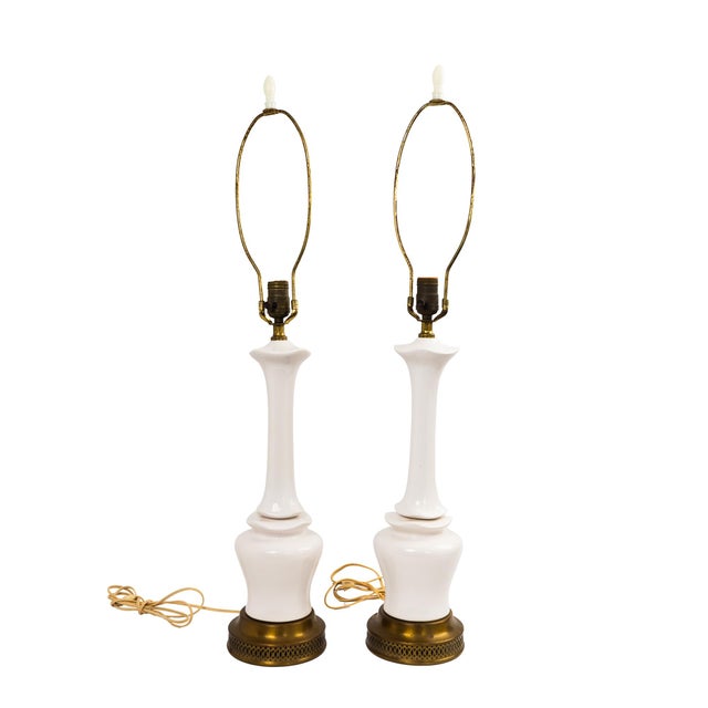 Vintage Ceramic Chinoiserie Lamp Bases - A Pair For Sale - Image 10 of 18