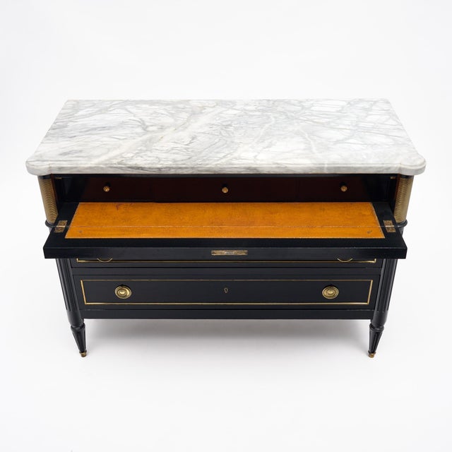 Louis XVI-Style Ebonized Secrétaire Commode For Sale In Austin - Image 6 of 9